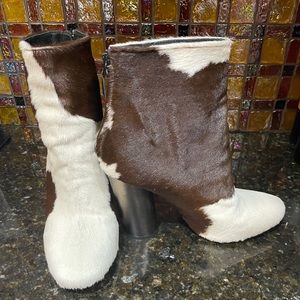 Authentic pony hair Proenza heeled midi boots